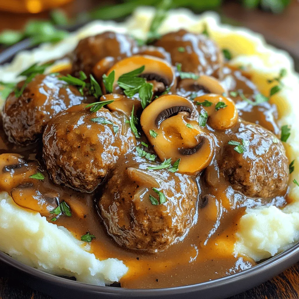 To make Slow Cooker Salisbury Steak Meatballs, you will need: - 1 pound ground beef - 1/2 cup breadcrumbs - 1/4 cup finely chopped onion - 1 large egg - 1 tablespoon Worcestershire sauce - 1 teaspoon garlic powder - 1 teaspoon onion powder - Salt and freshly ground black pepper, to taste - 1 cup beef broth - 1 cup sliced mushrooms (button or cremini work well) - 1 tablespoon soy sauce - 1 tablespoon ketchup - 1 tablespoon cornstarch - 2 tablespoons cold water