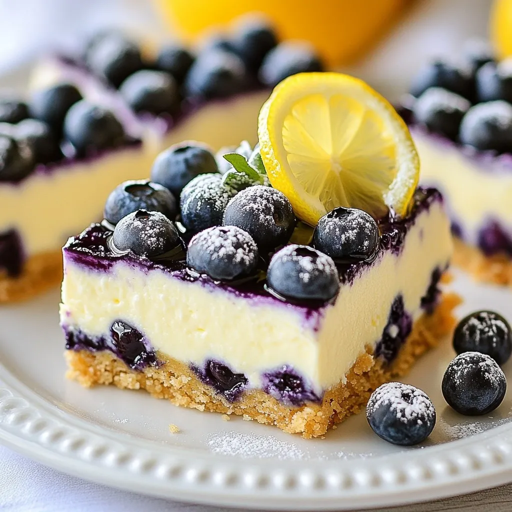 Blueberry Lemon Cheesecake Bars Easy and Tasty Treat