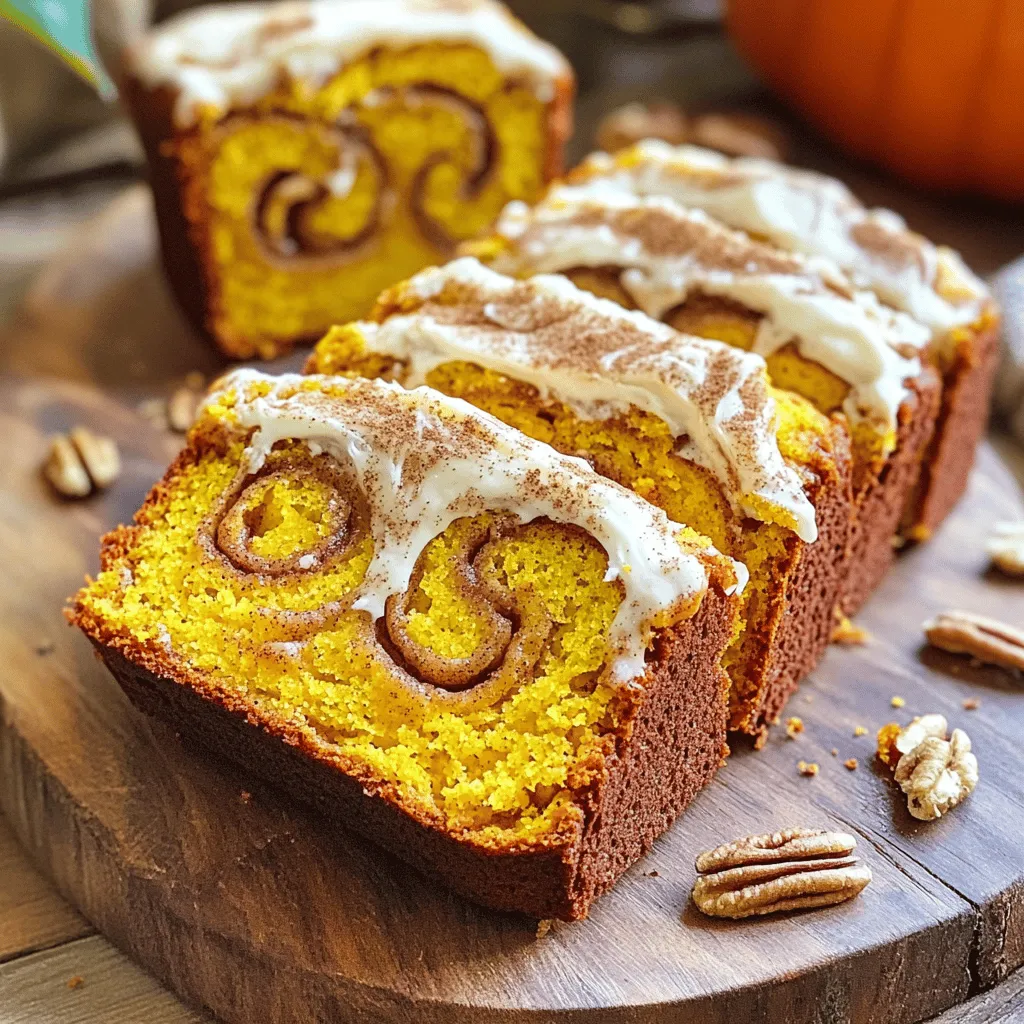 Cinnamon Roll Pumpkin Bread Delightful Fall Treat