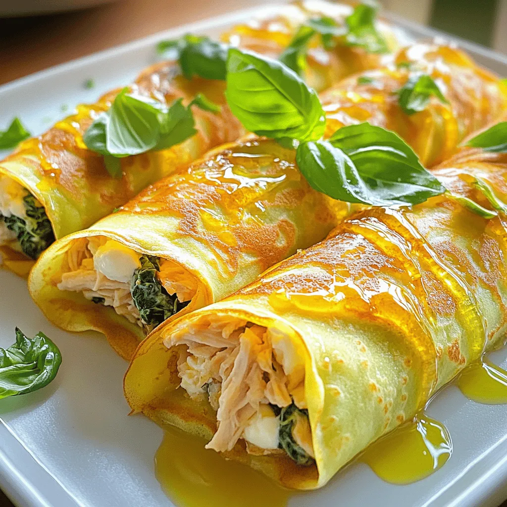 Chicken and Spinach Stuffed Crepes Irresistible Delight