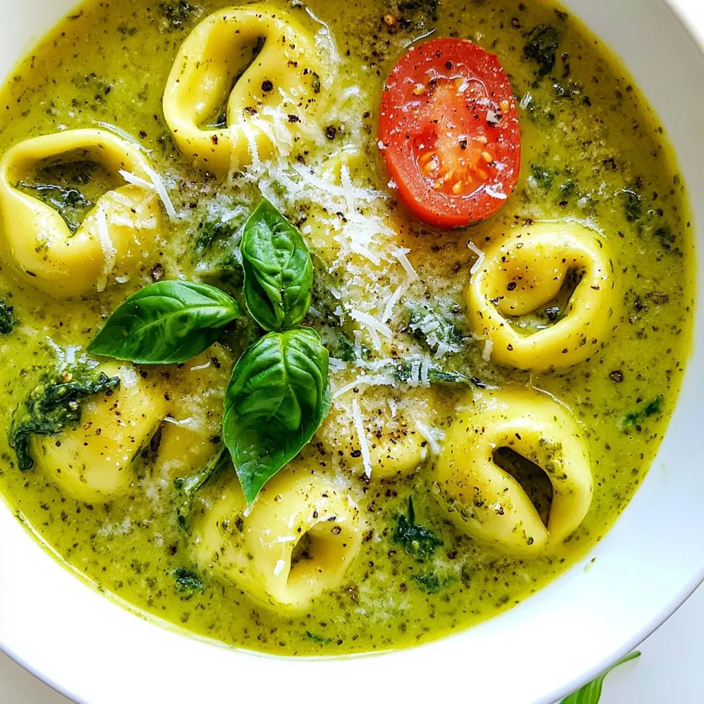 Creamy Pesto Tortellini Soup Perfect for Cozy Nights