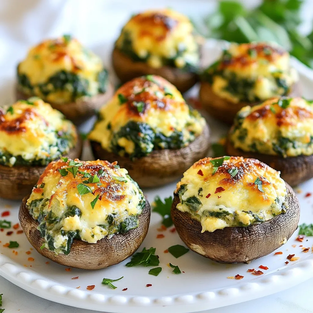 Cheesy Spinach Stuffed Mushrooms Tasty and Satisfying