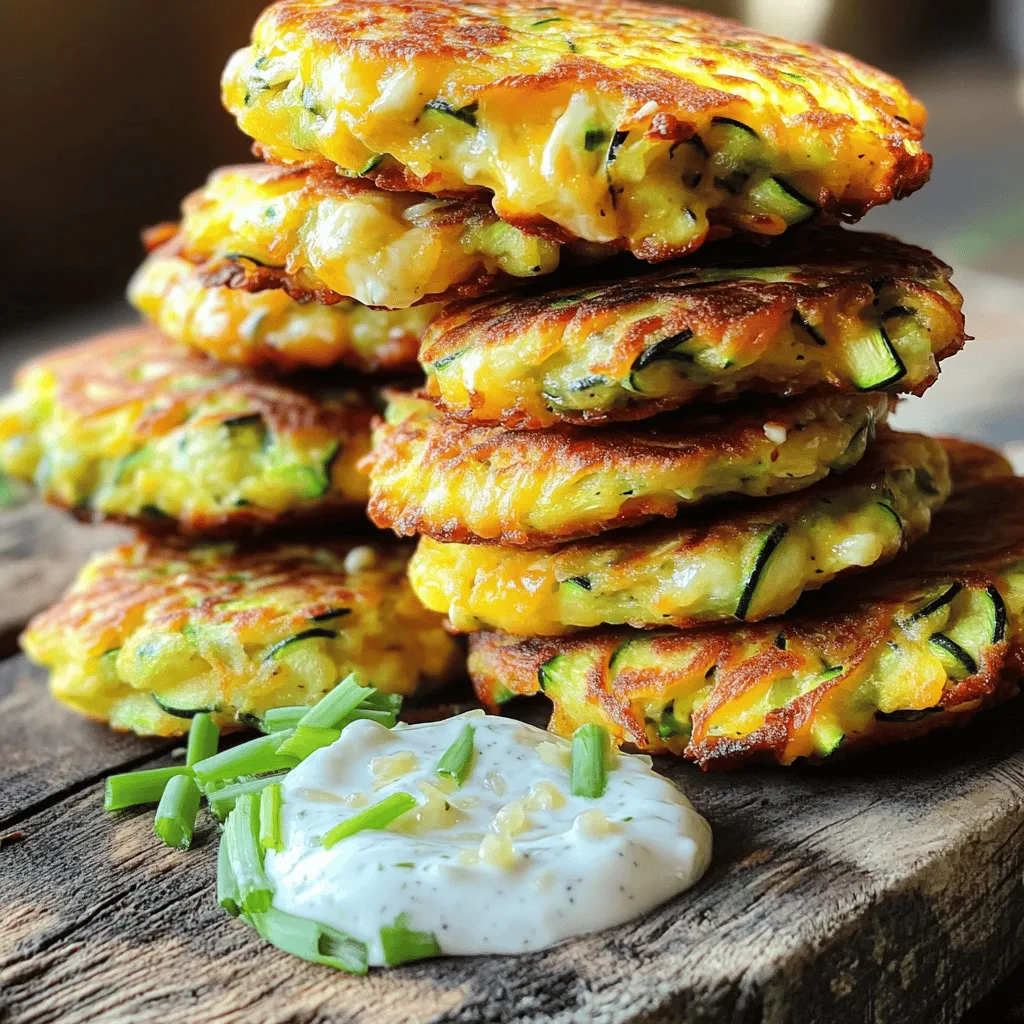 Savory Cheesy Zucchini Fritters Crispy and Delicious