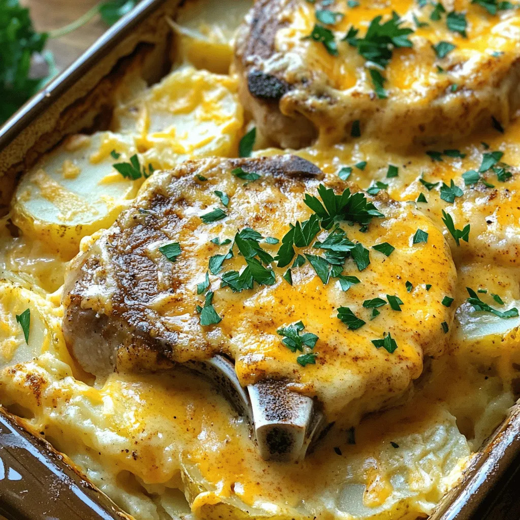 Smothered Pork Chop and Scalloped Potato Casserole Delight