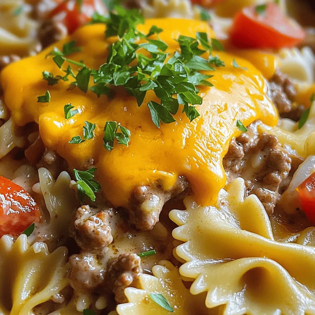Cheesy Beef and Bowtie Pasta Tasty Weeknight Dinner