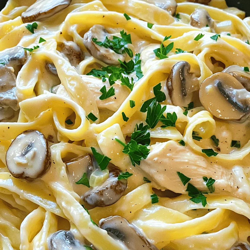 Chicken and Mushroom Alfredo Creamy Comfort Dish