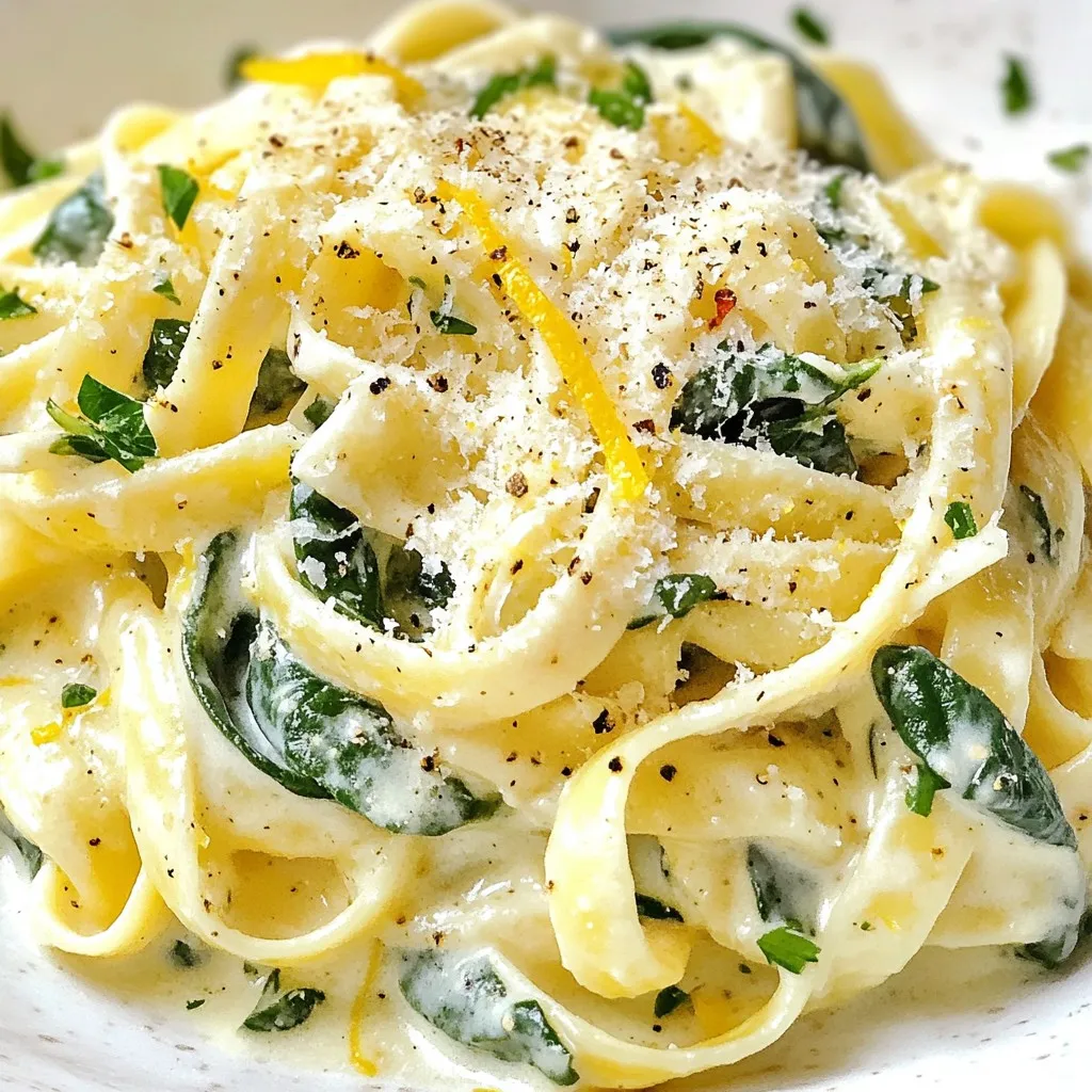 Creamy Lemon Spinach Pasta Delightful and Easy Meal
