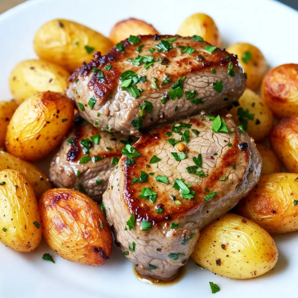 Garlic Herb Steak Bites with Potatoes Simple Dish