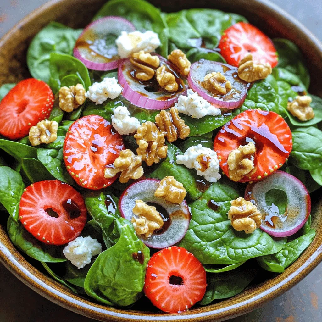 Strawberry Spinach Goat Cheese Salad Fresh and Tasty