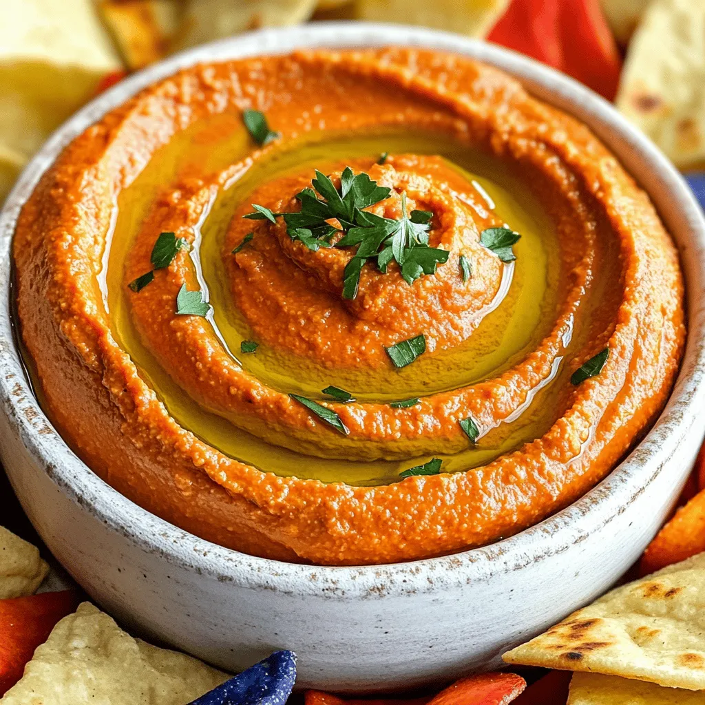 Roasted Red Pepper Hummus Tasty and Easy Recipe