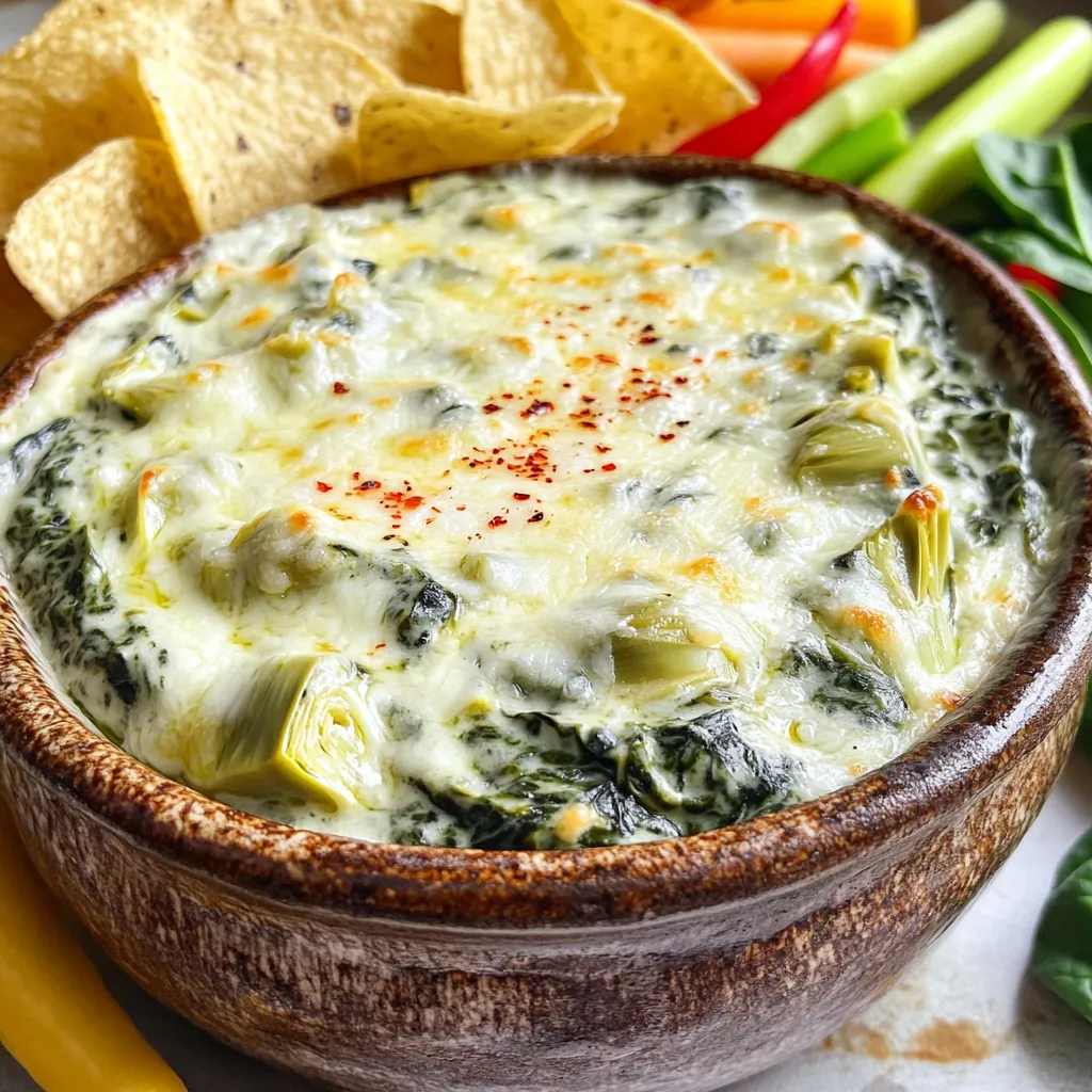 Slow Cooker Creamy Spinach Artichoke Dip Delight