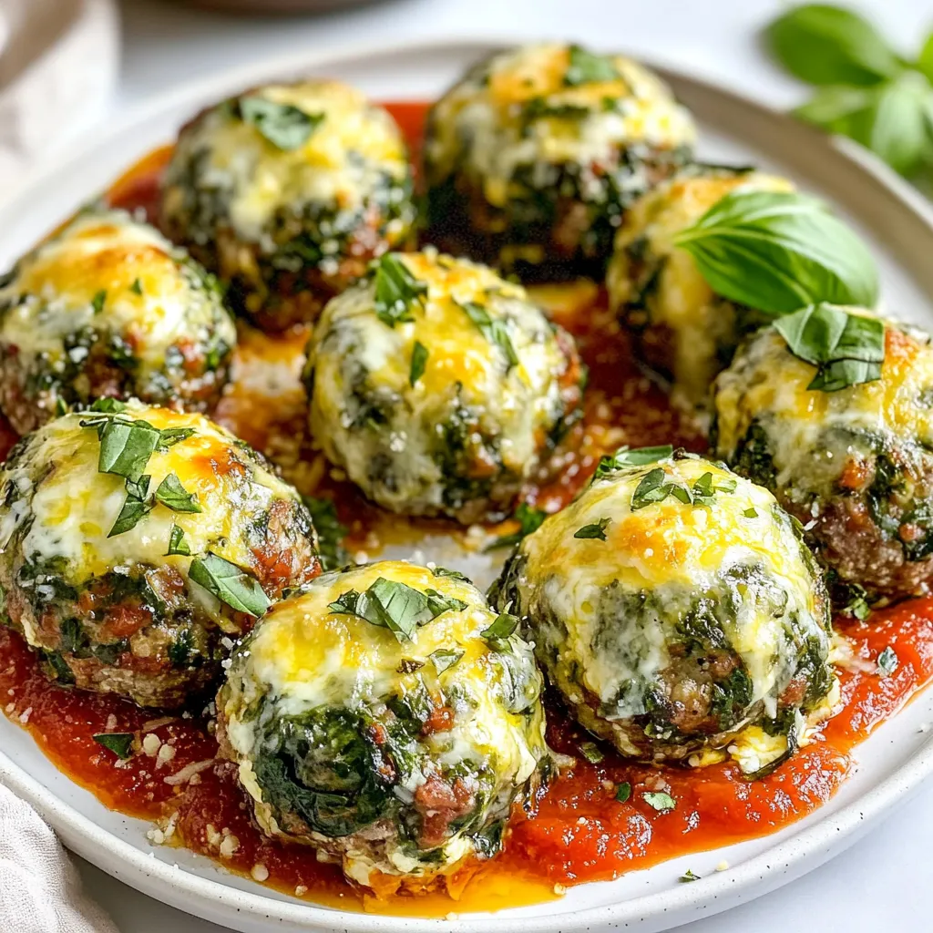 Cheesy Spinach Stuffed Meatballs Flavorful and Easy Recipe