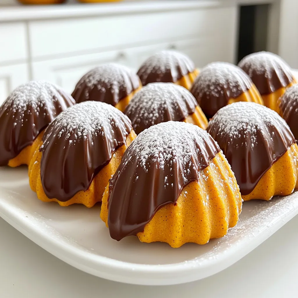 Chocolate Dipped Pumpkin Madeleines Irresistible Treat