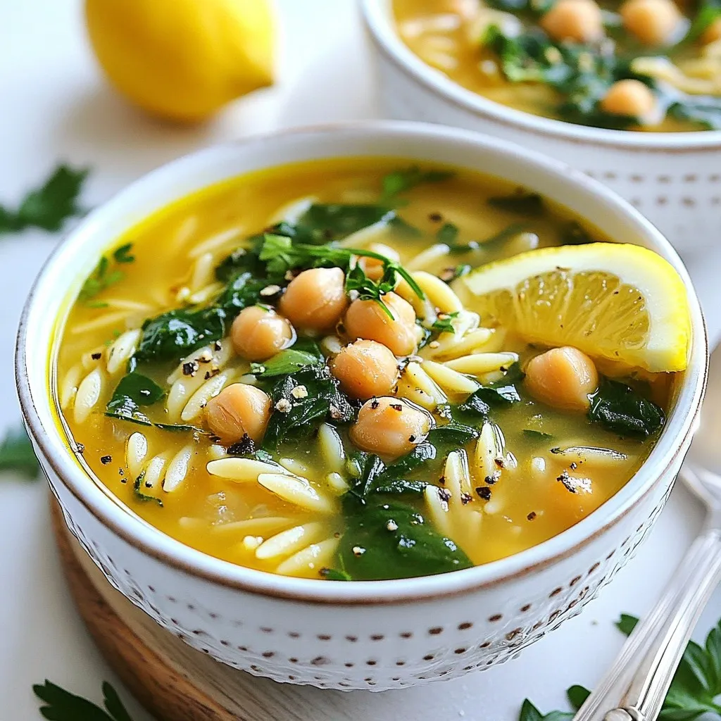 Lemon Garlic Chickpea Orzo Soup Flavorful Comfort Food
