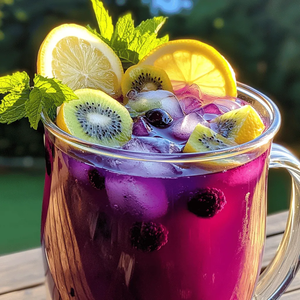 Blueberry Kiwi Lemonade Refreshing Summer Drink