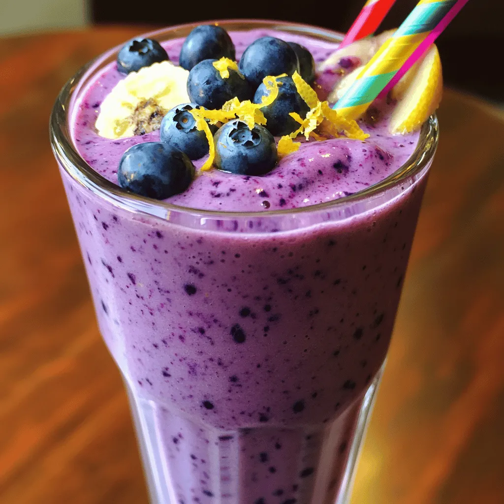 Lemon Blueberry Protein Shake Energizing and Healthy Mix