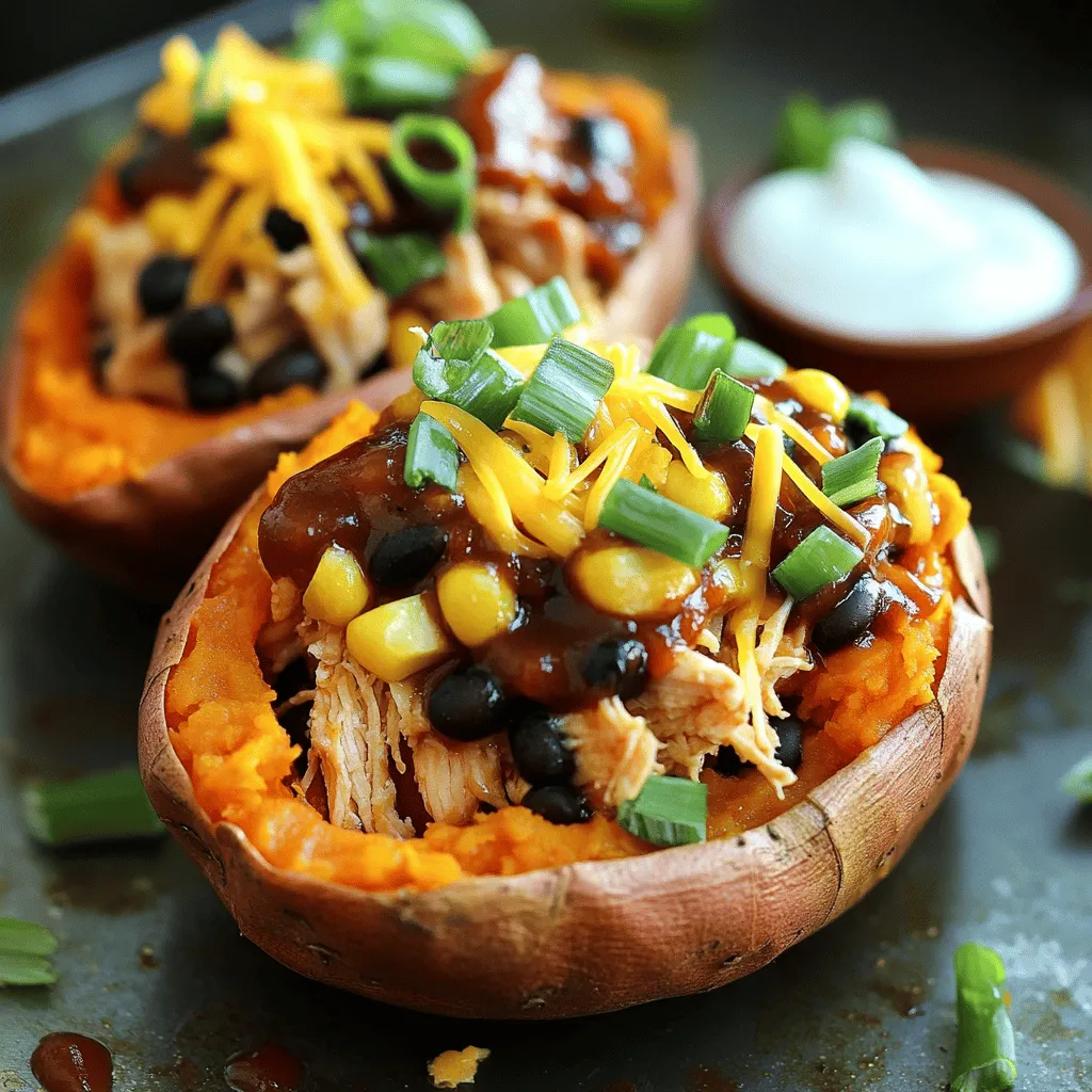 BBQ Chicken Stuffed Sweet Potatoes Irresistible Delight