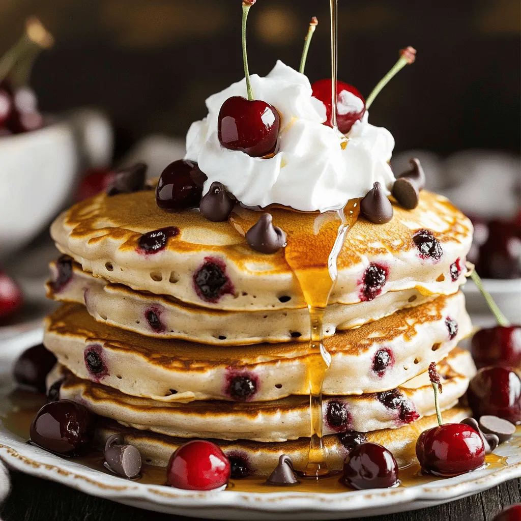 Cherry Chocolate Chip Pancakes Fluffy and Flavorful Dish