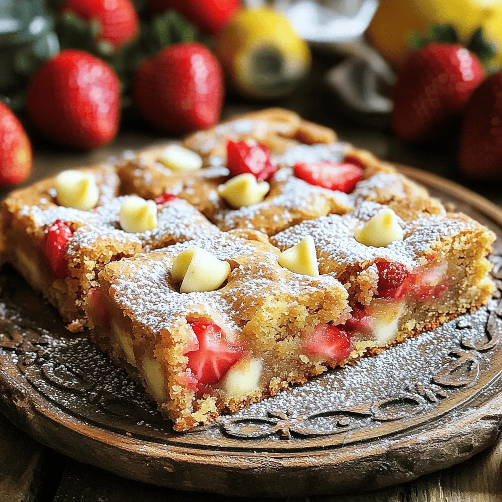 Strawberry Lemon Blondies Simple and Tasty Treat
