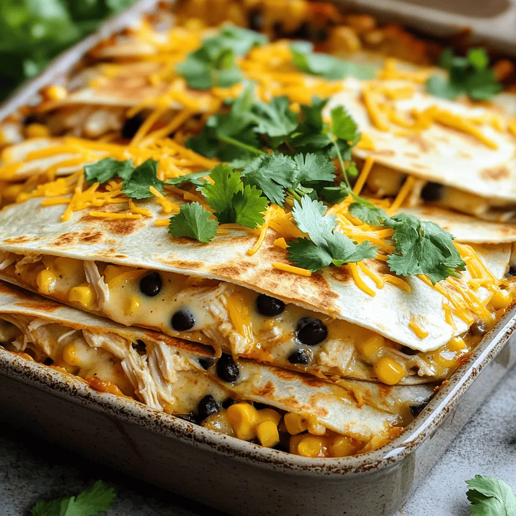 Chicken and Cheese Quesadilla Alfredo Bake Delight