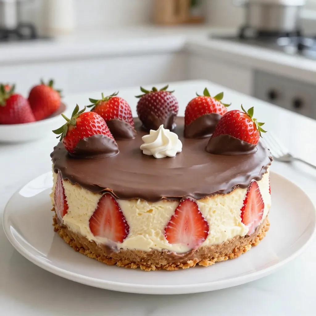 Chocolate Covered Strawberry Cheesecake Delightfully Easy