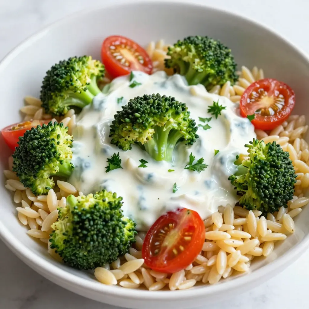 Creamy Broccoli Orzo Salad Tasty and Simple Recipe