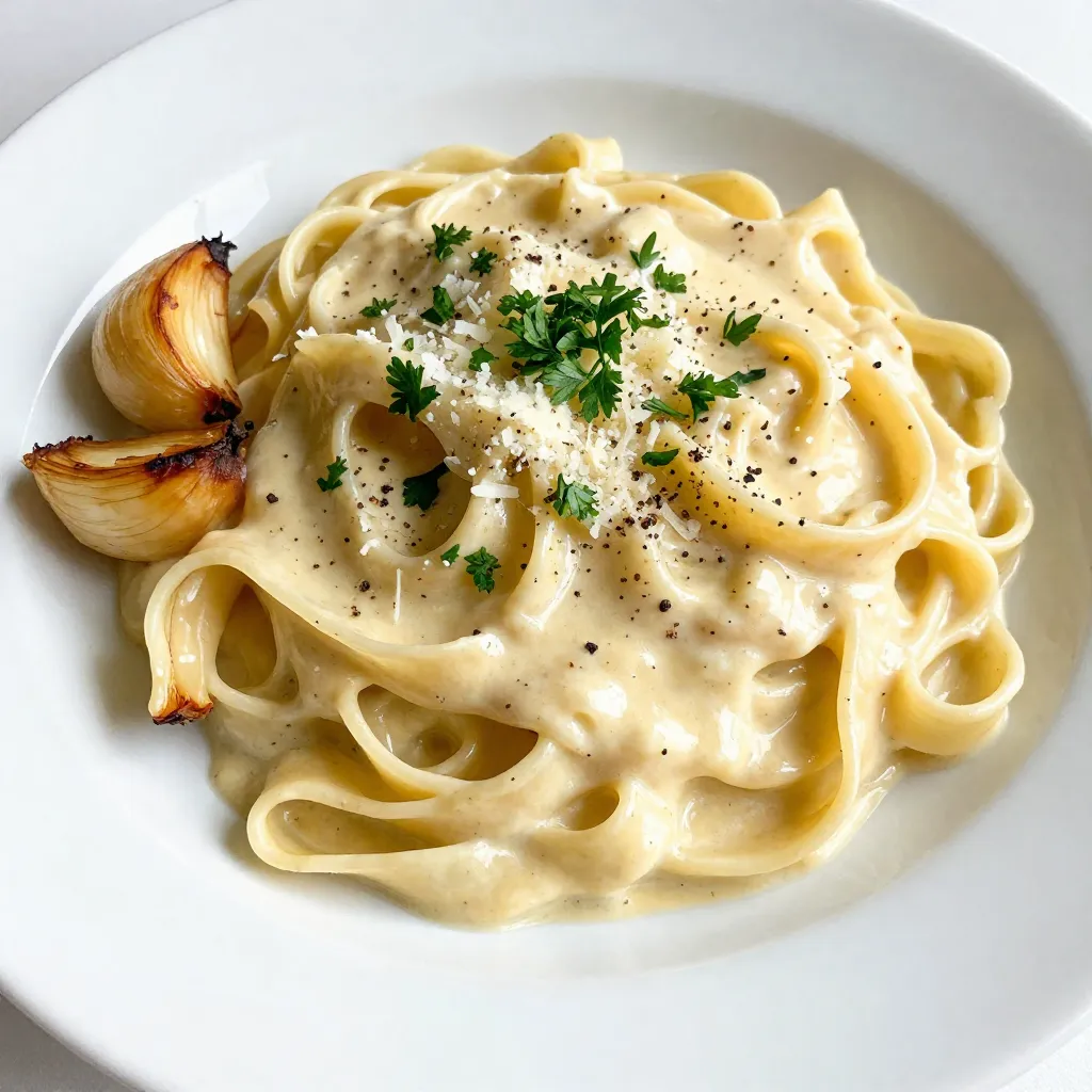 Creamy Roasted Garlic Alfredo Easy and Delicious Dish