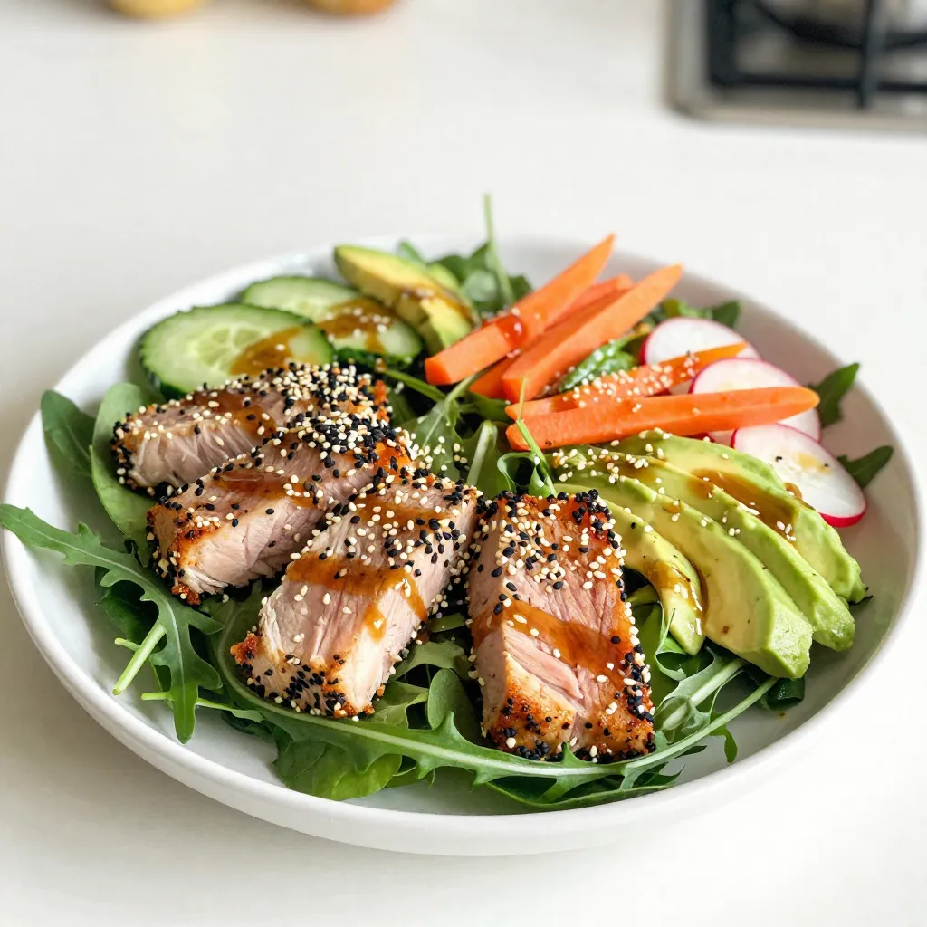 Sesame Crusted Ahi Tuna Salad Fresh and Flavorful Dish