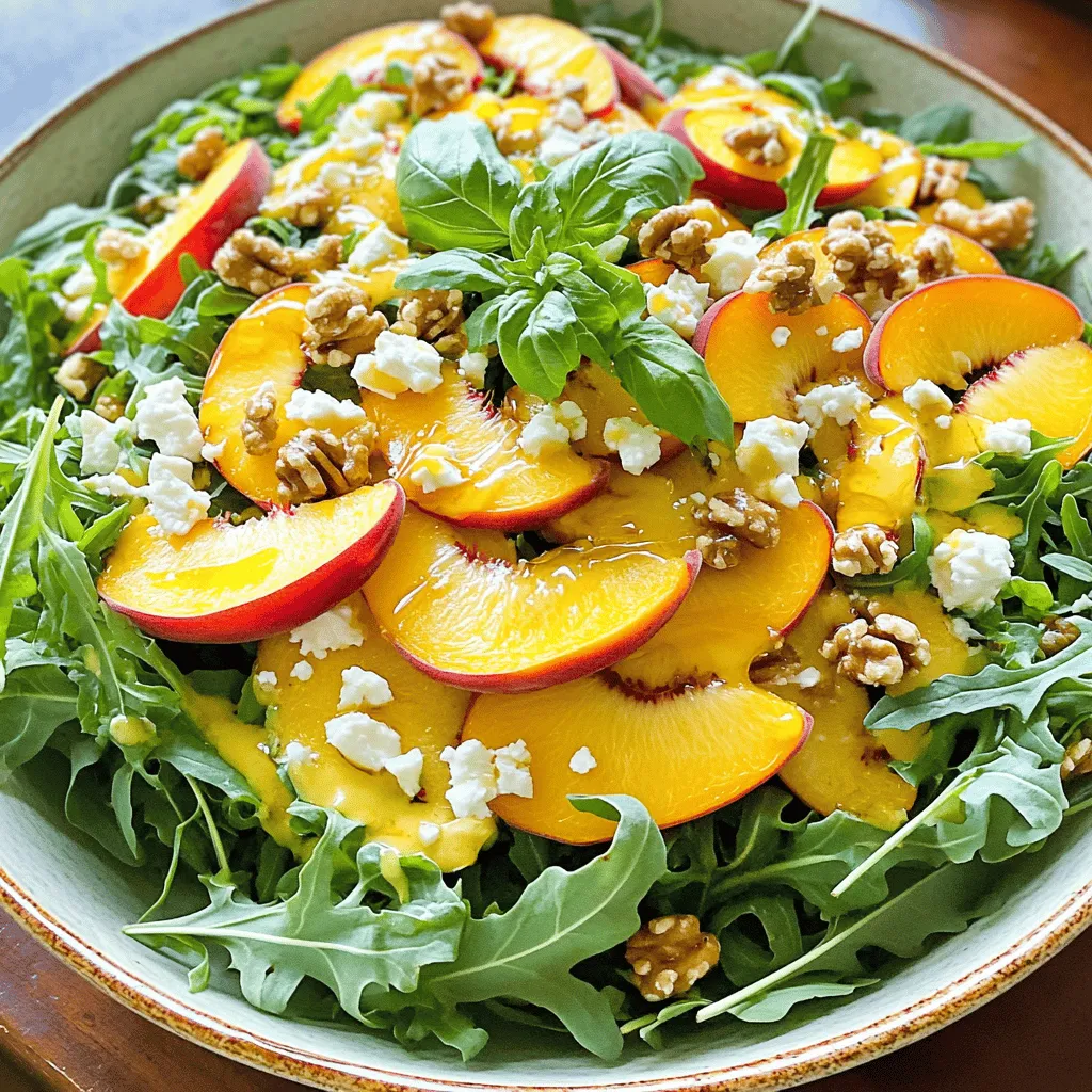 Peach Salad with Honey Dressing Fresh and Healthy Mix