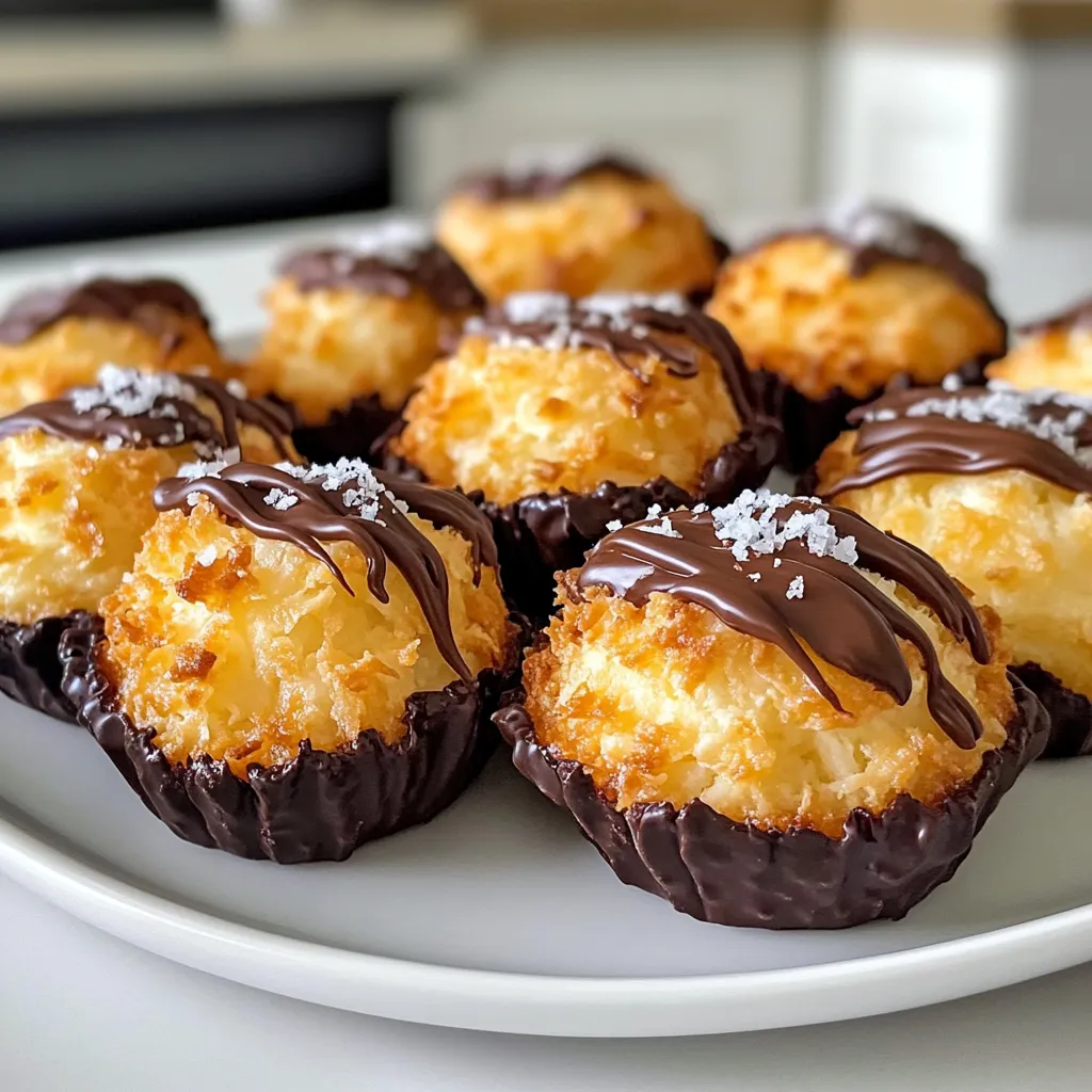 Chocolate Drizzled Coconut Macaroons Irresistible Treat