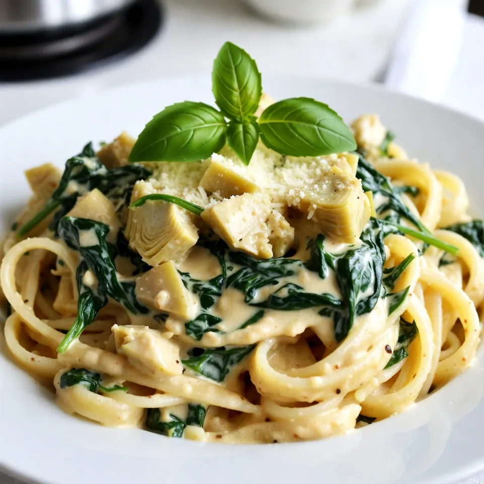 Creamy Spinach Artichoke Pasta Delight in Minutes