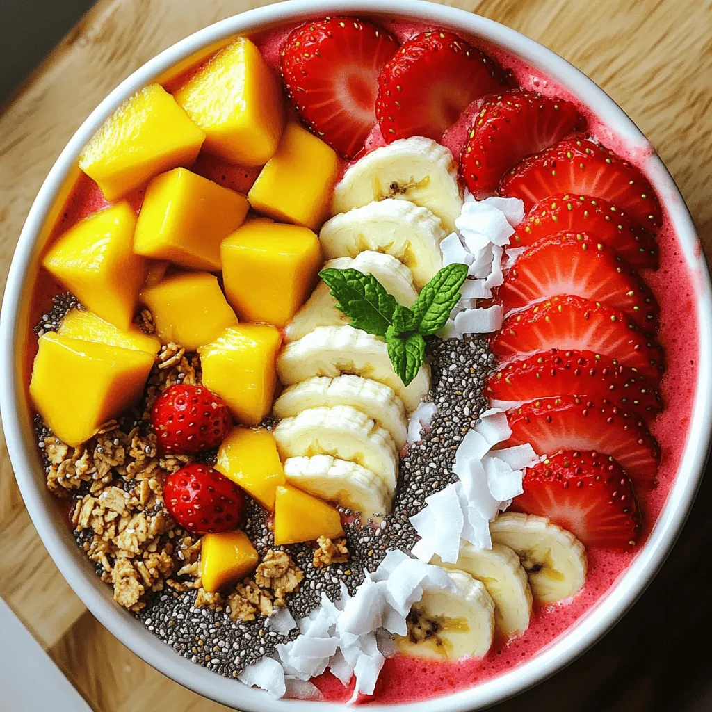 Strawberry Mango Smoothie Bowl Refreshing Breakfast Treat