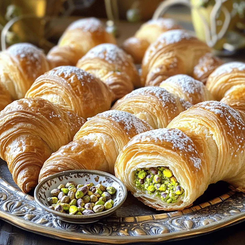 Pistachio Filled Croissants Delightfully Flaky Treat