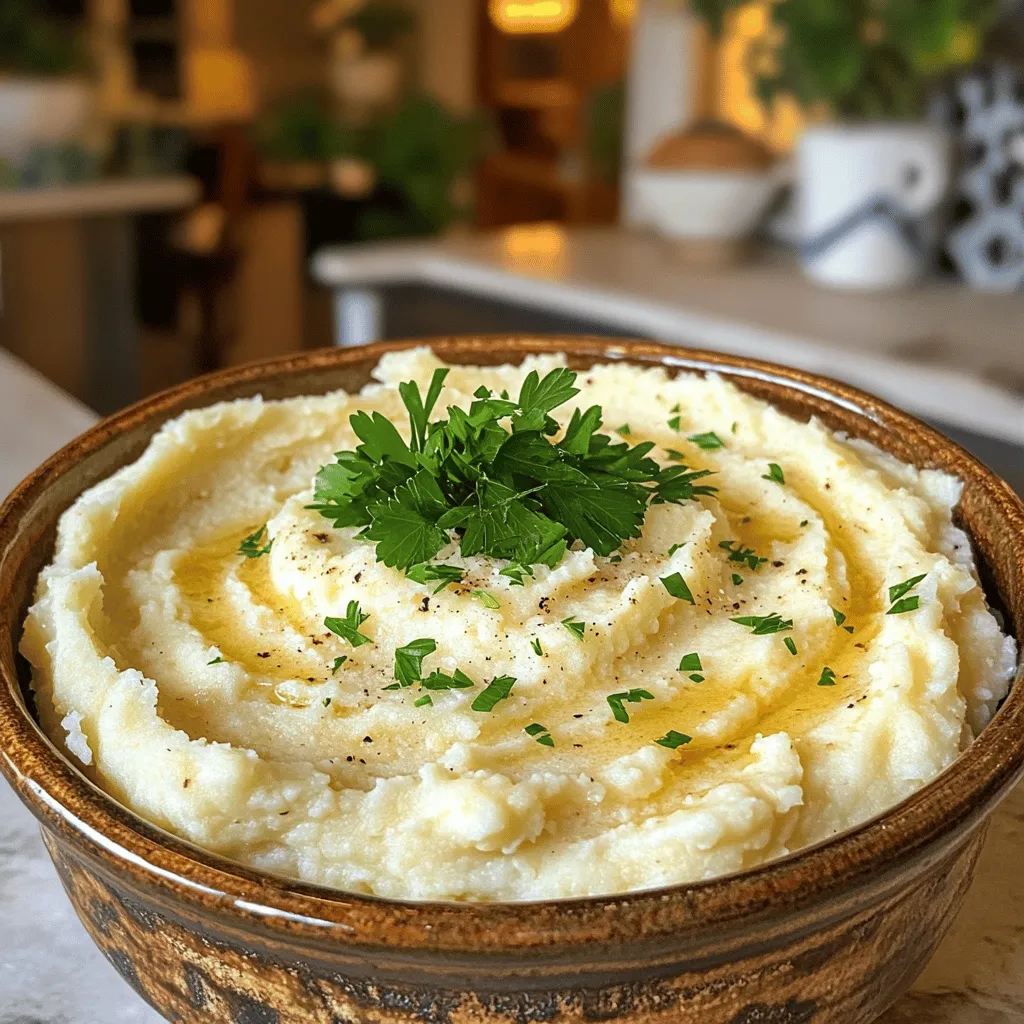 Garlic Parmesan Mashed Cauliflower Flavorful Side Dish