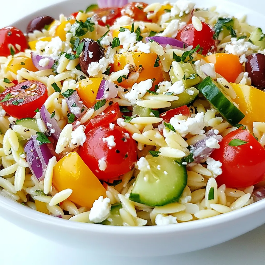 Greek Orzo Pasta Salad Fresh and Flavorful Dish