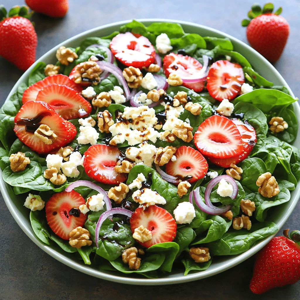 Spinach Strawberry Feta Salad Fresh and Healthy Mix