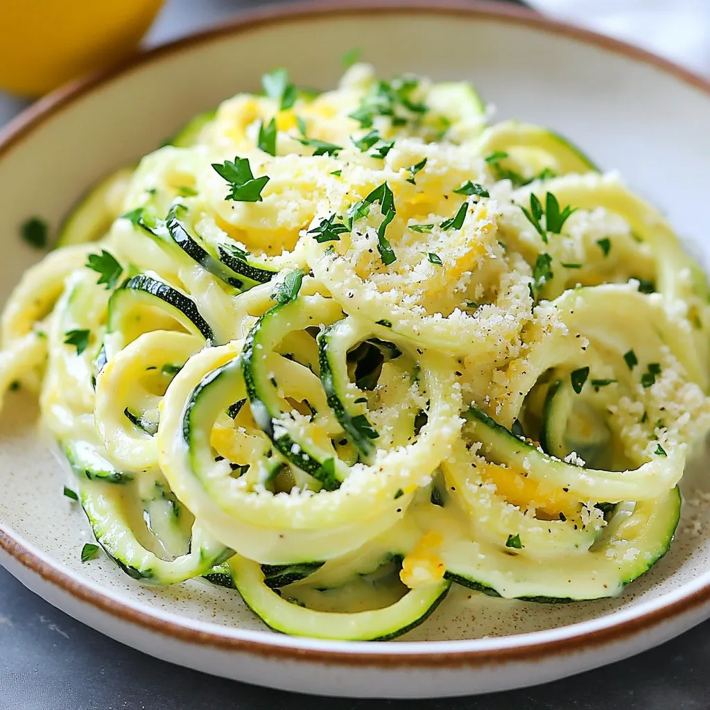 Lemon Garlic Zoodle Alfredo Creamy and Light Dish