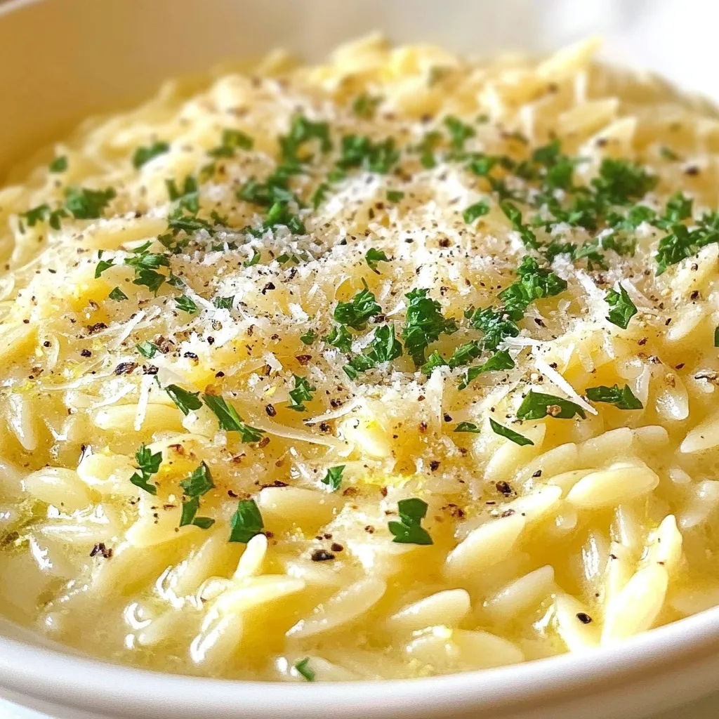 Creamy Lemon Parmesan Orzo Savory Pasta Delight