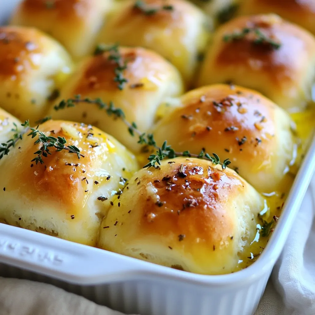 Garlic Herb Butter Dinner Rolls Freshly Baked Treat