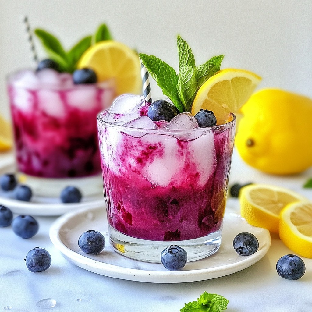 Blueberry Lemonade Mocktail Refreshing Summer Drink