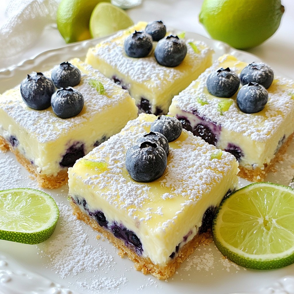 Blueberry Lime Cheesecake Bars Delightful and Creamy
