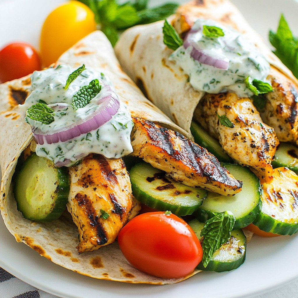 Greek Yogurt Chicken Tzatziki Wraps Flavorful Delight