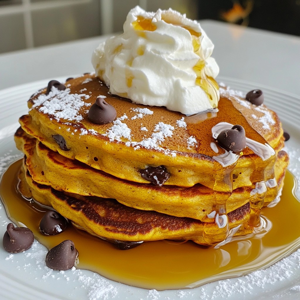 Chocolate Chip Pumpkin Pancakes Fluffy and Simple Recipe