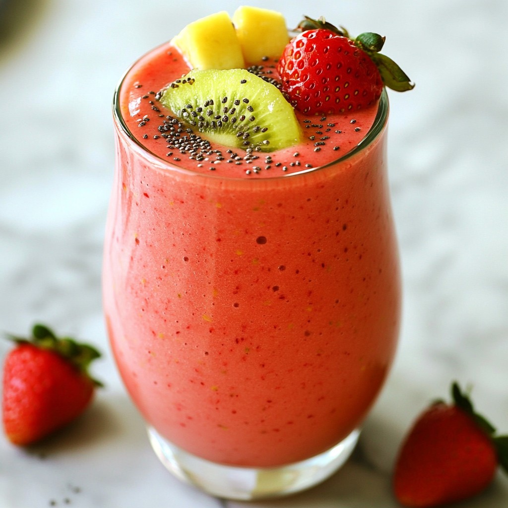 Strawberry Kiwi Smoothie Refreshing and Healthy Drink