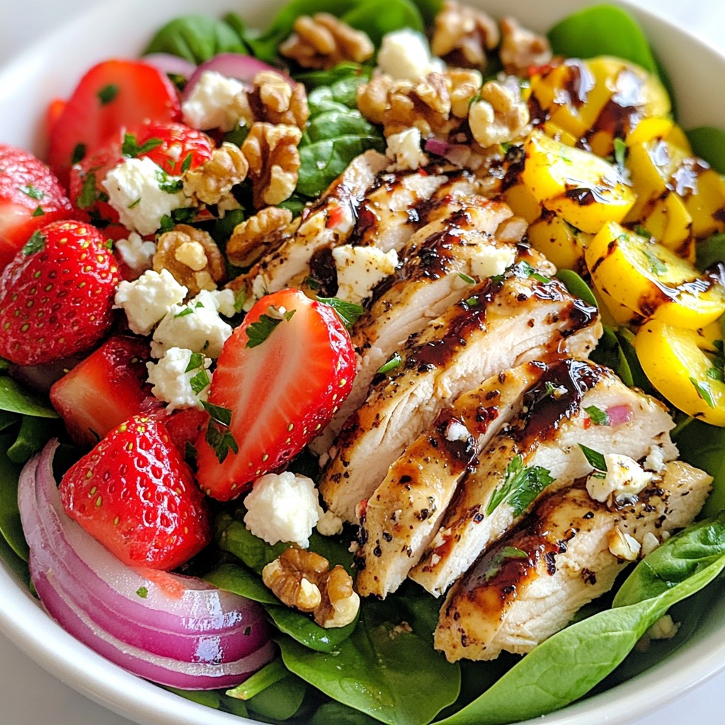 Strawberry Spinach Chicken Salad Fresh and Healthy Meal