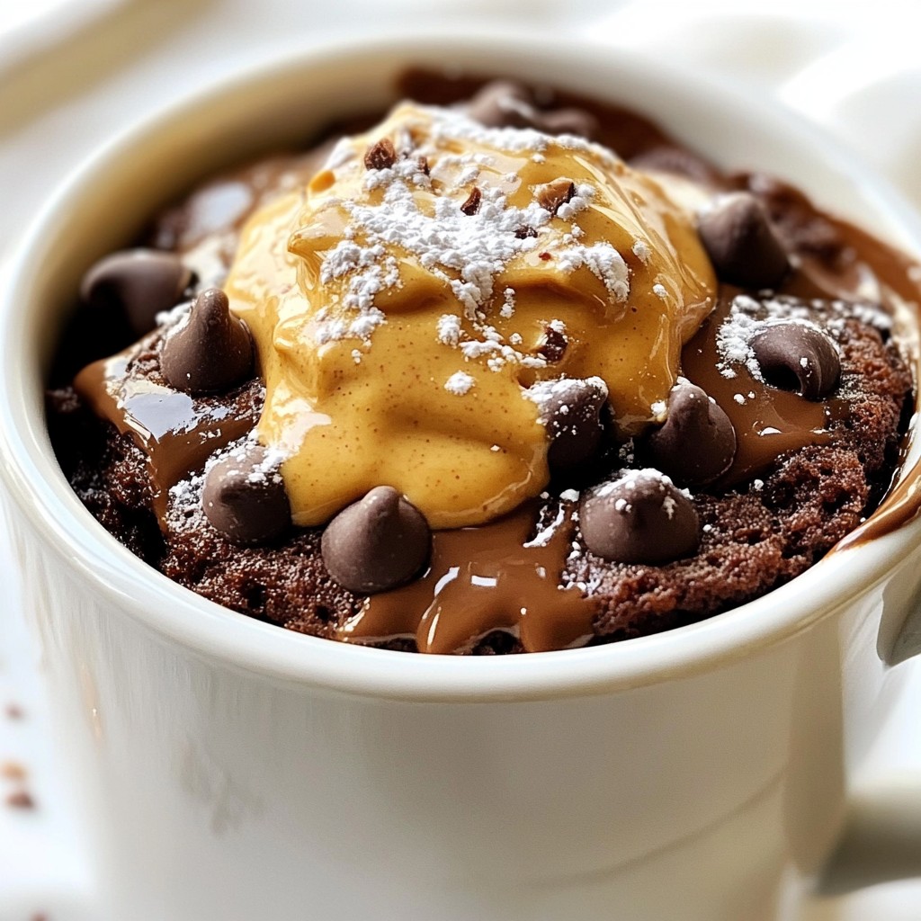 Chocolate Peanut Butter Mug Cake Delight in Minutes