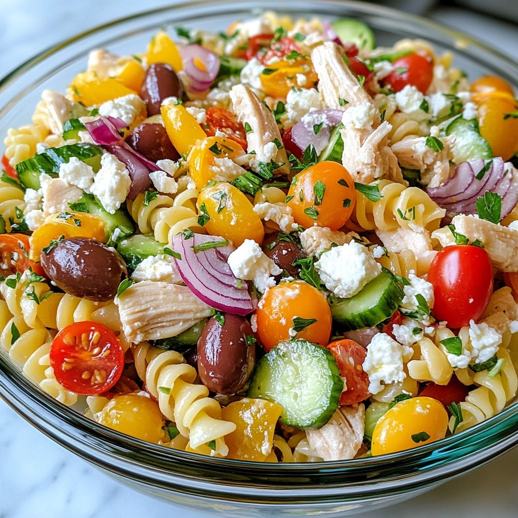 Greek Chicken Pasta Salad Flavorful and Nourishing Dish