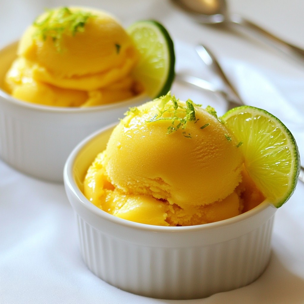 Mango Lime Sorbet Refreshing Frozen Treat Recipe