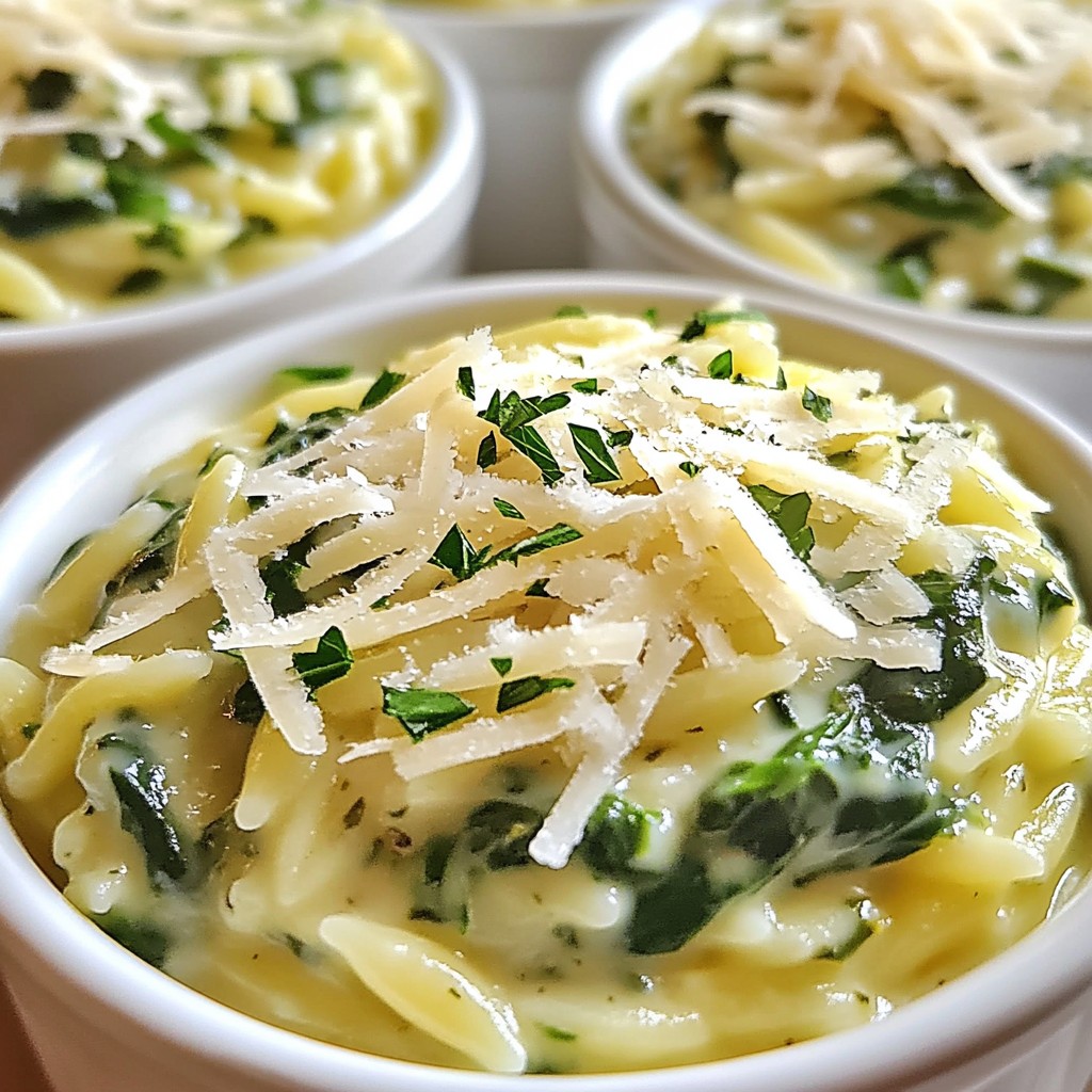 Creamy Parmesan Spinach Orzo Flavorful Dinner Delight