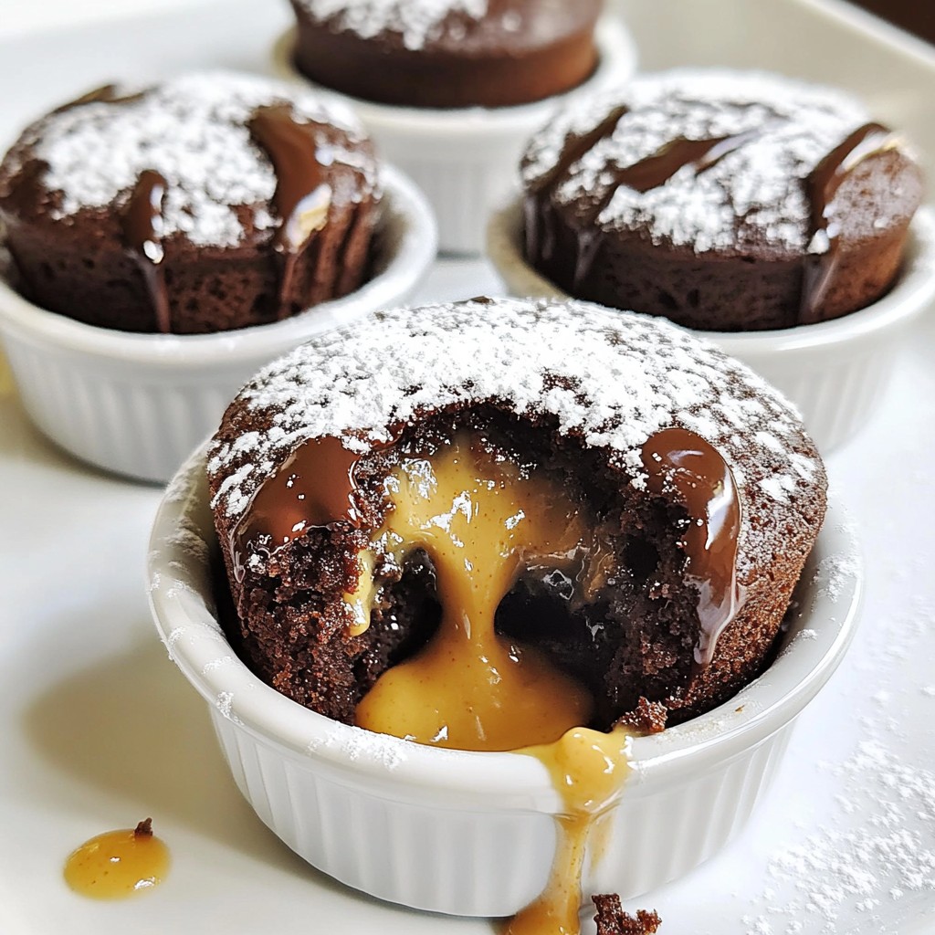 Chocolate Peanut Butter Lava Cake Decadent Dessert Treat